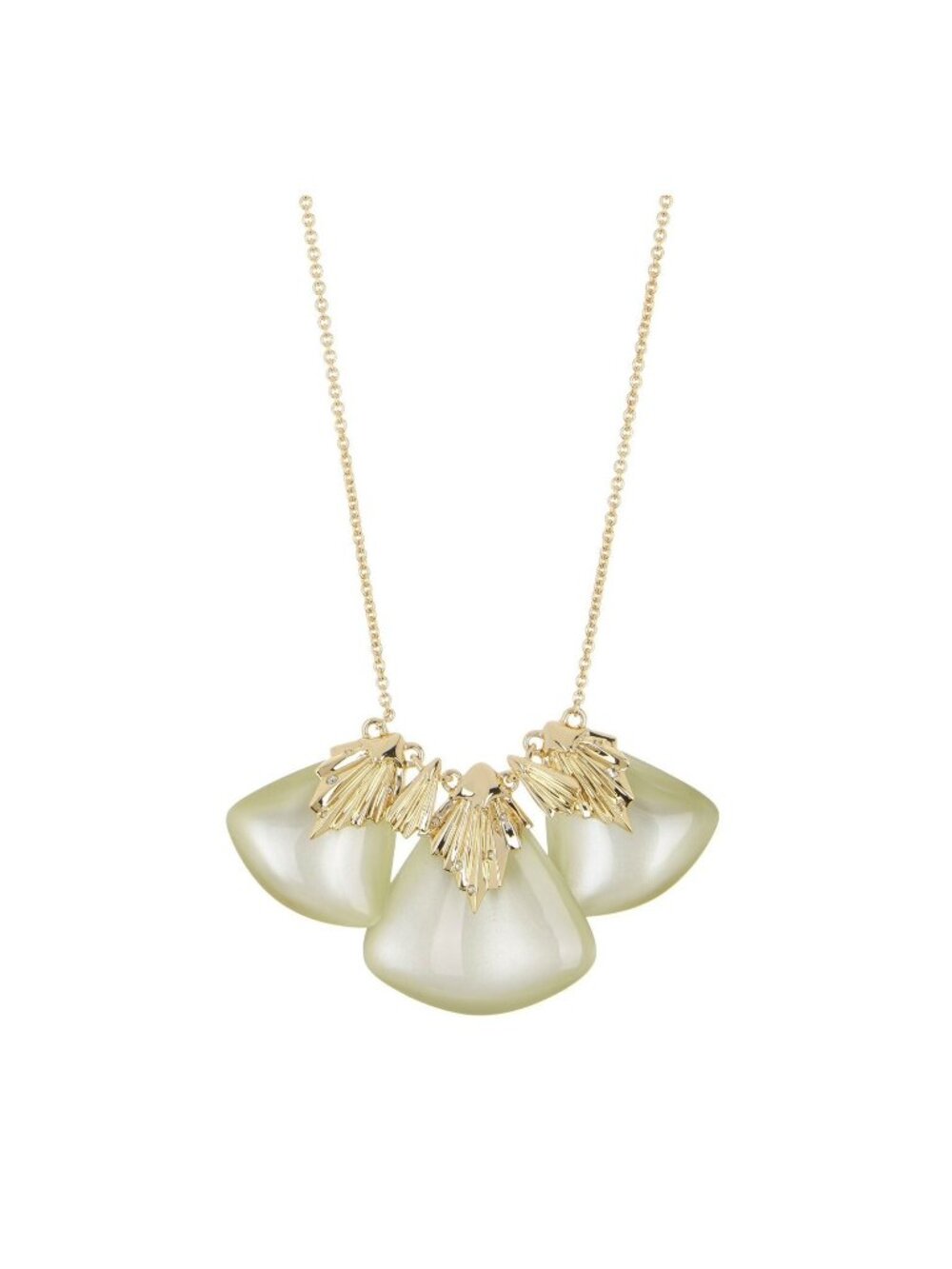 Alexis Bittar Iridescent Fan Crystal Lucite Station Statement Necklace NWT